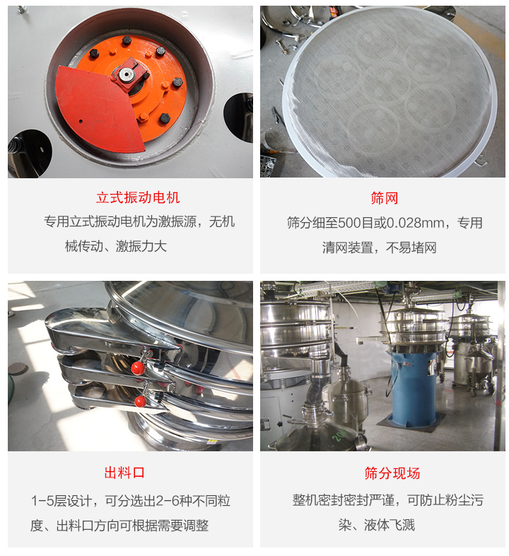 旋振篩定制化有：移動，加緣，閘門等多種形式選擇。子母設(shè)計透網(wǎng)率高，換網(wǎng)方便。