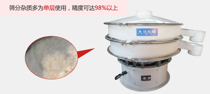 塑料振動(dòng)篩篩分雜質(zhì)多用與單層篩網(wǎng)使用。